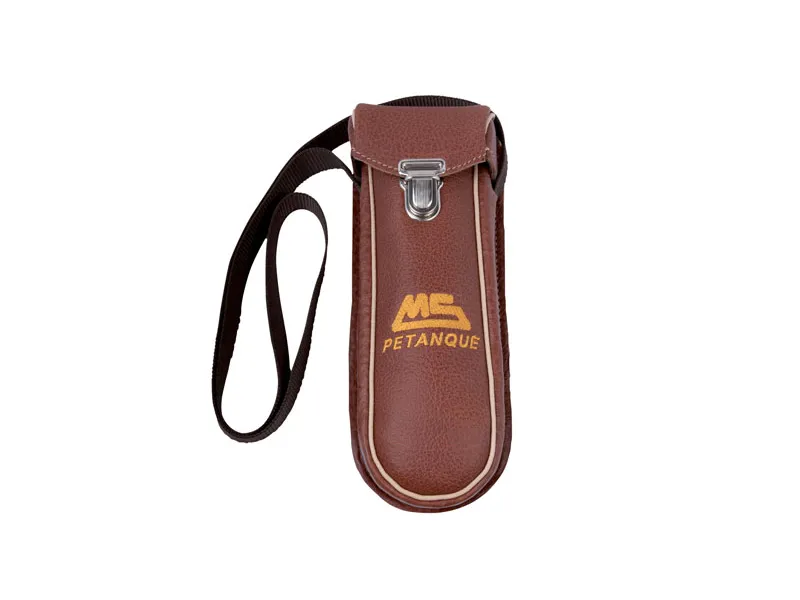 MS Estuche de cuero marrón 3 bolas