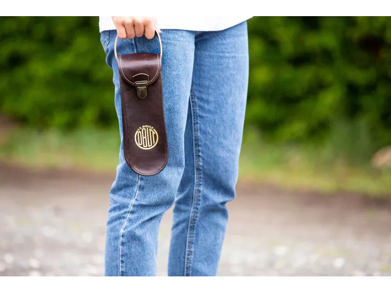 OBUT Estuche de petanca de cuero Vintage Marrón 2