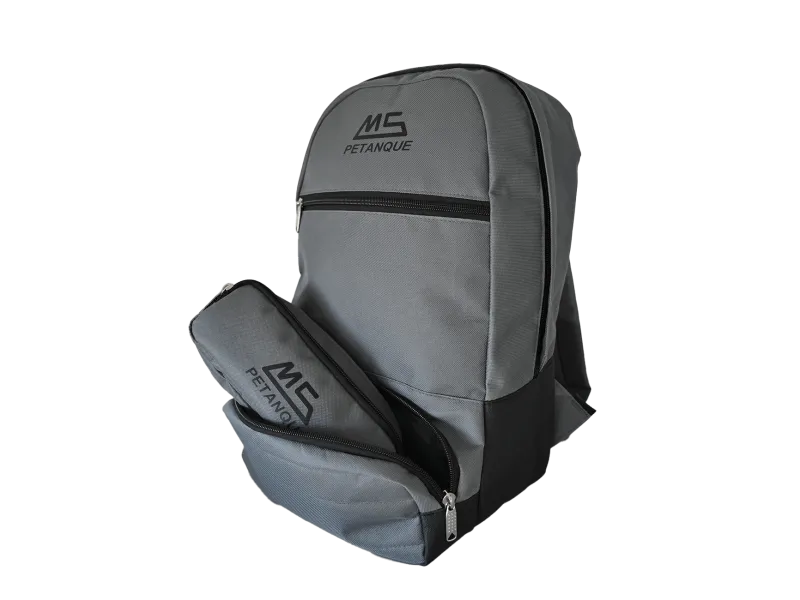 MS Mochila porta bolas petanca SACAD gris + estuche POCHETTE